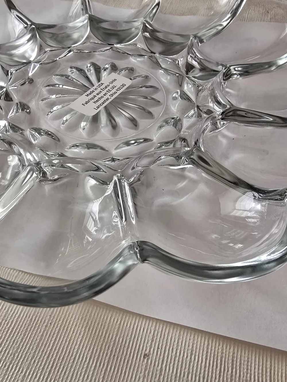 Clear Glass Scalloped Serving Bowl by
